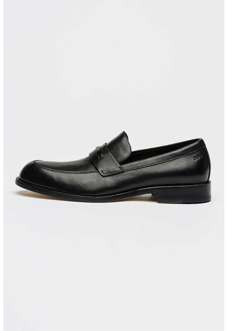 Pantofi loafer din piele cu detaliu metalic Tayil, Negru