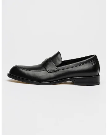 Pantofi loafer din piele cu detaliu metalic Tayil, Negru
