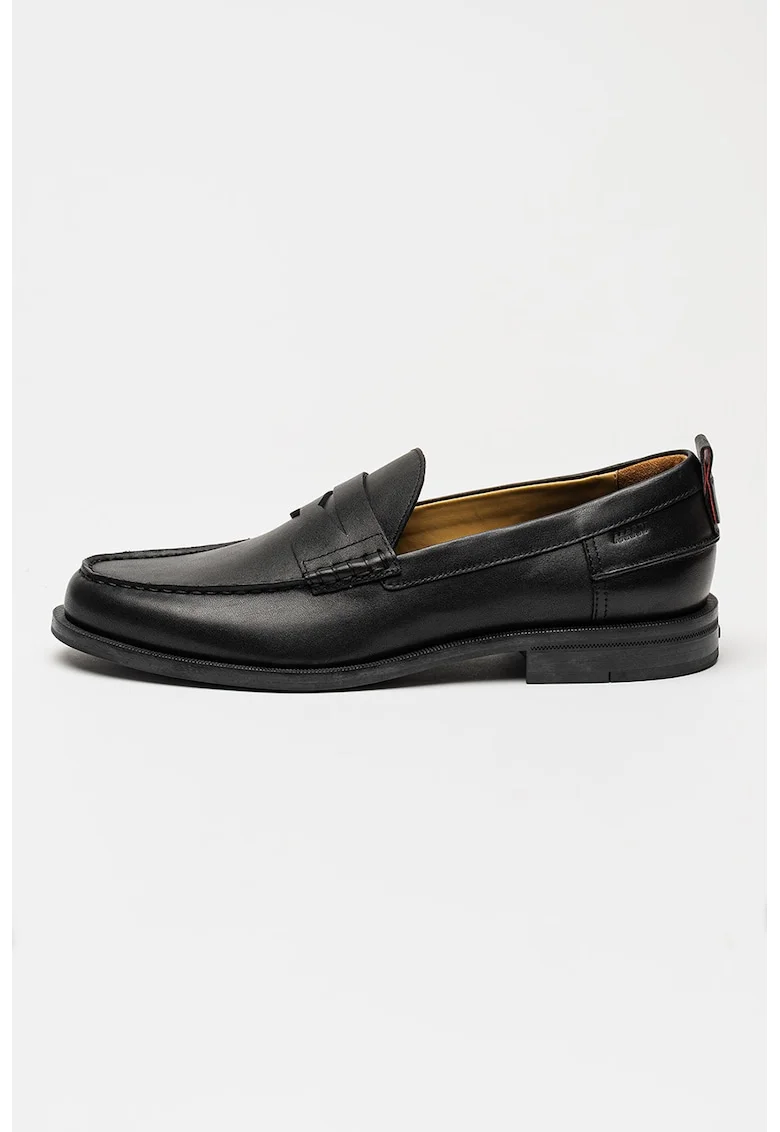Pantofi loafer din piele cu detaliu logo Varian, Negru