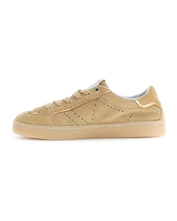 Pantofi sport low-cut din piele intoarsa, Maro deschis