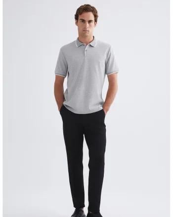 Pantaloni slim fit cu model uni, Negru