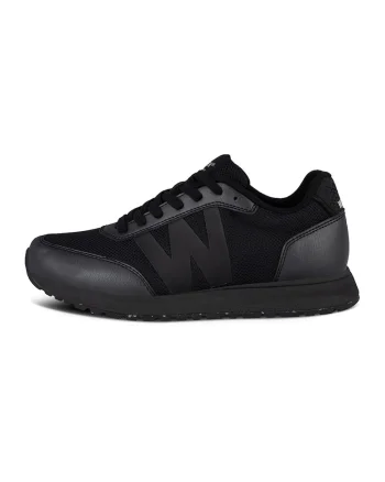 Pantofi sport low-cut de plasa cu garnituri sintetice, Negru