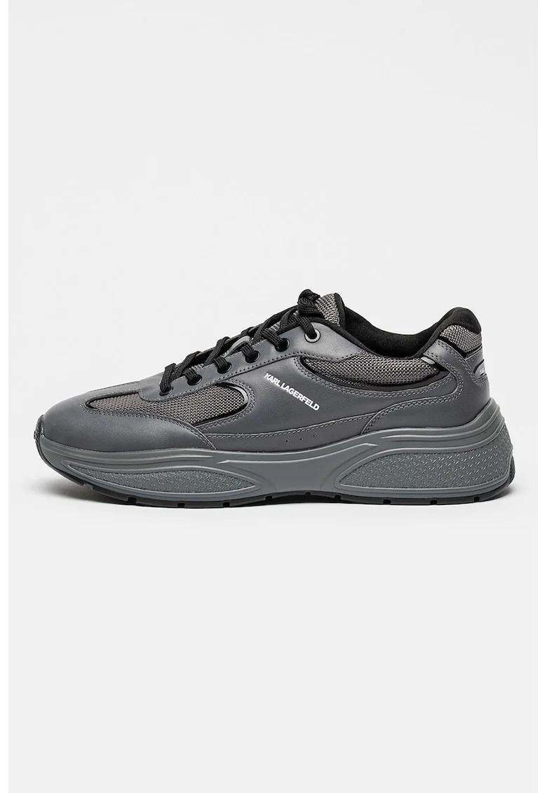 Pantofi sport din piele cu aspect masiv, Gri