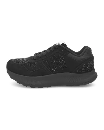 Pantofi sport de piele intoarsa Mathilde Crystal, Negru