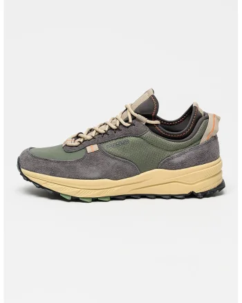 Pantofi sport cu garnituri de piele Vortec, Verde pal/Gri inchis