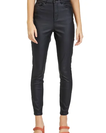 Pantaloni skinny cu talie inalta, Negru