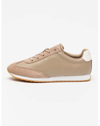 Pantofi sport de piele si piele intoarsa Heritage Runner, Maro deschis