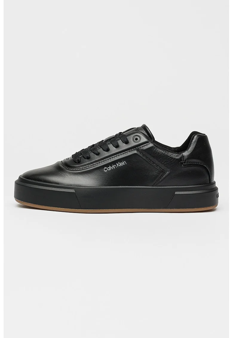 Pantofi sport low-cut de piele, Negru