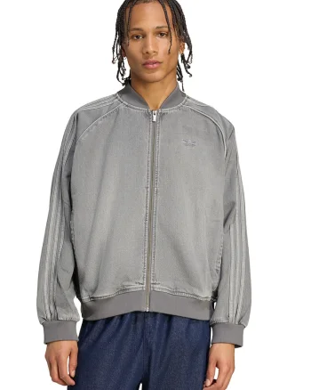 Bluza de trening din bumbac cu fermoar si maneci cazute, Gri