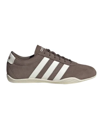Pantofi sport Grand Court din piele intoarsa si piele, Alb/Maro deschis