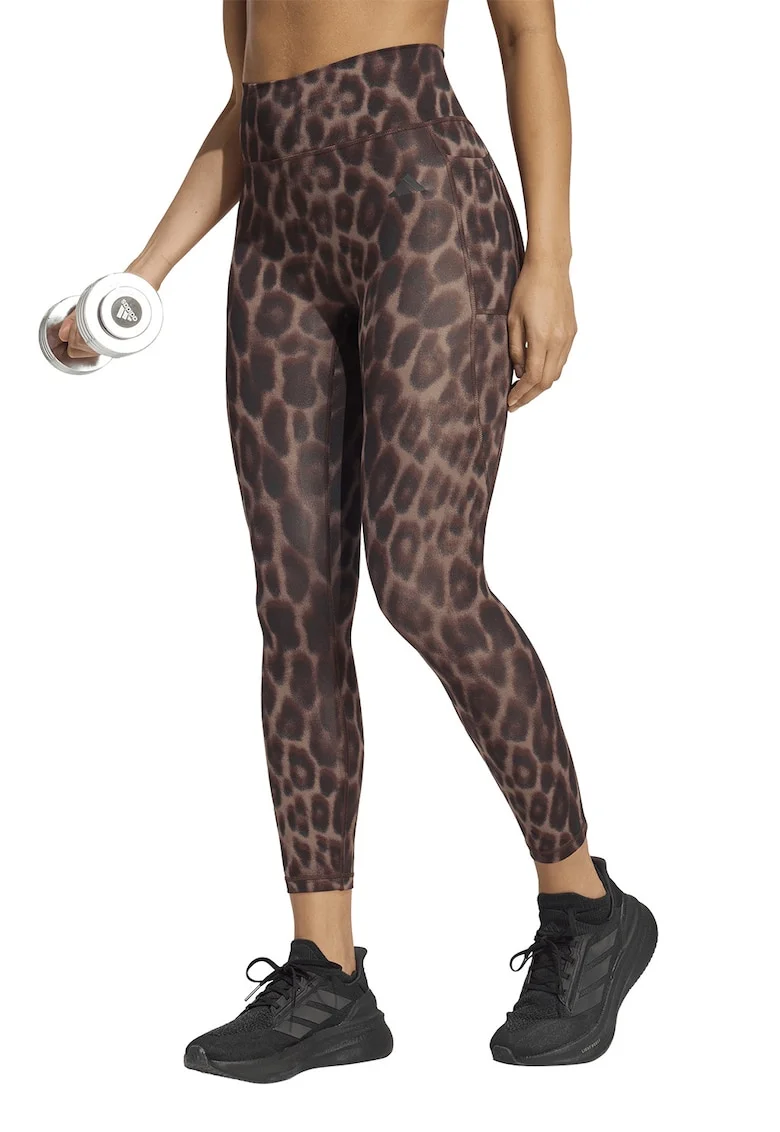 Colanti crop pentru fitness Essentials, Maro inchis/Maro deschis