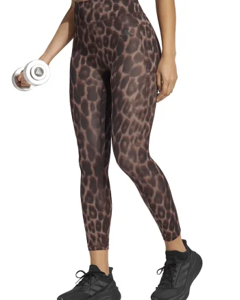 Colanti crop pentru fitness Essentials, Maro inchis/Maro deschis