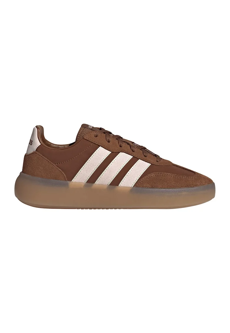 Pantofi sport Barreda Decode cu piele intoarsa, Alb/Maro deschis