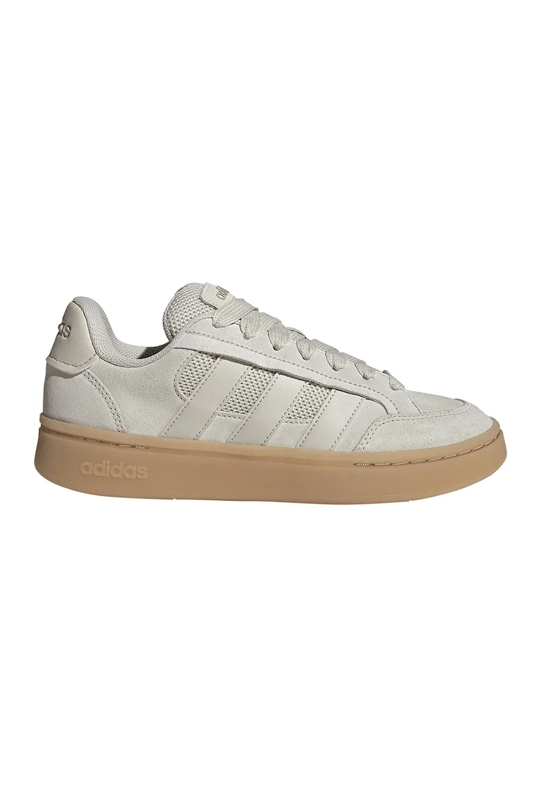 Pantofi sport Grand Court Alpha din piele intoarsa cu garnituri din piele ecologica, Gri