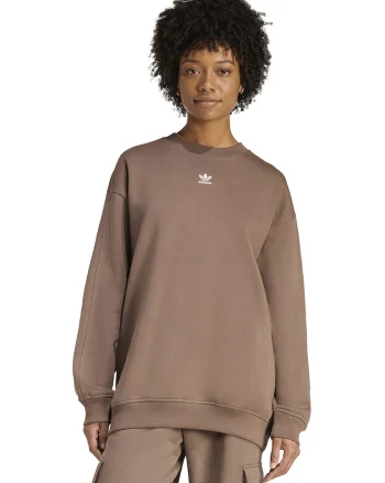 Bluza de trening supradimensionata cu captuseala calduroasa Essentials, Maro deschis