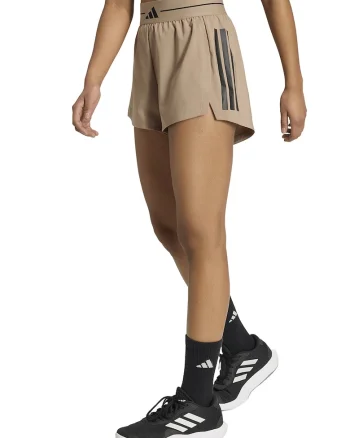Pantaloni scurti cu logo, pentru fitness, Negru/Maro camel