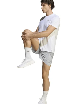 Pantaloni scurti cu logo, pentru alergare Run Est, Gri