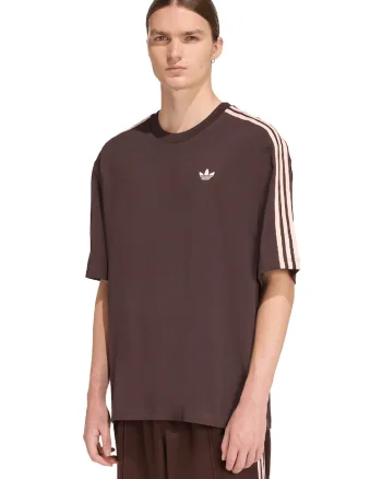 Tricou supradimensionat cu logo Adicolor, Maro inchis/Maro deschis