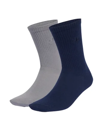 Set de sosete lungi cu logo brodat - 2 perechi, Gri inchis/Bleumarin