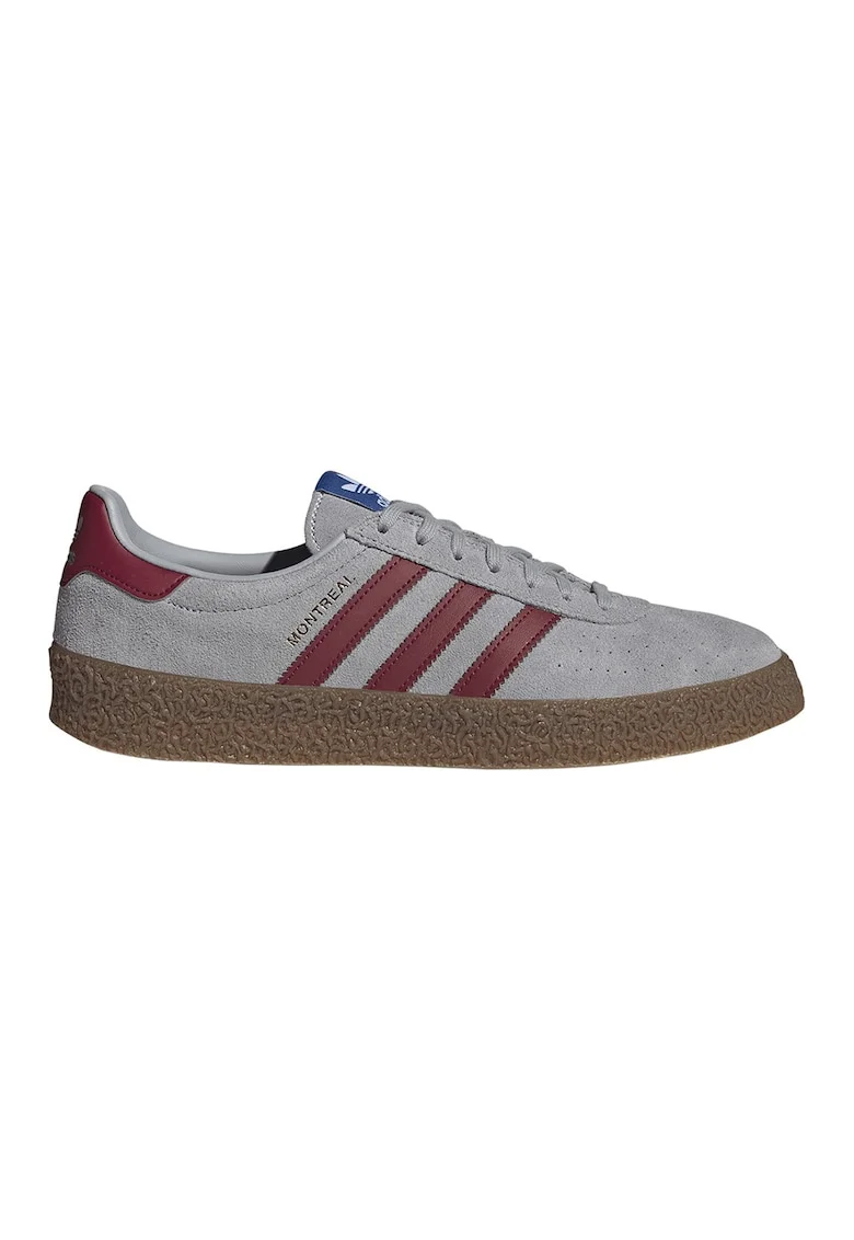 Pantofi sport Montreal de piele intoarsa, Gri/Rosu inchis