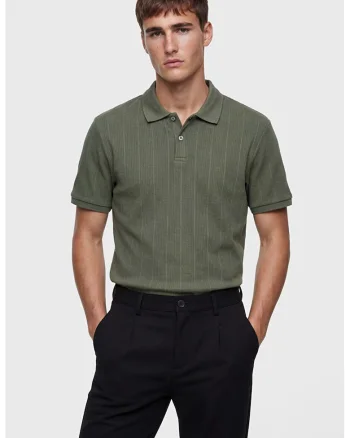 Tricou polo cu croiala regular-fit, Verde stins