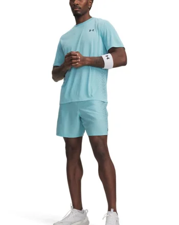 Pantaloni scurti cu talie elastica, pentru fitness Tech Play, Bleumarin