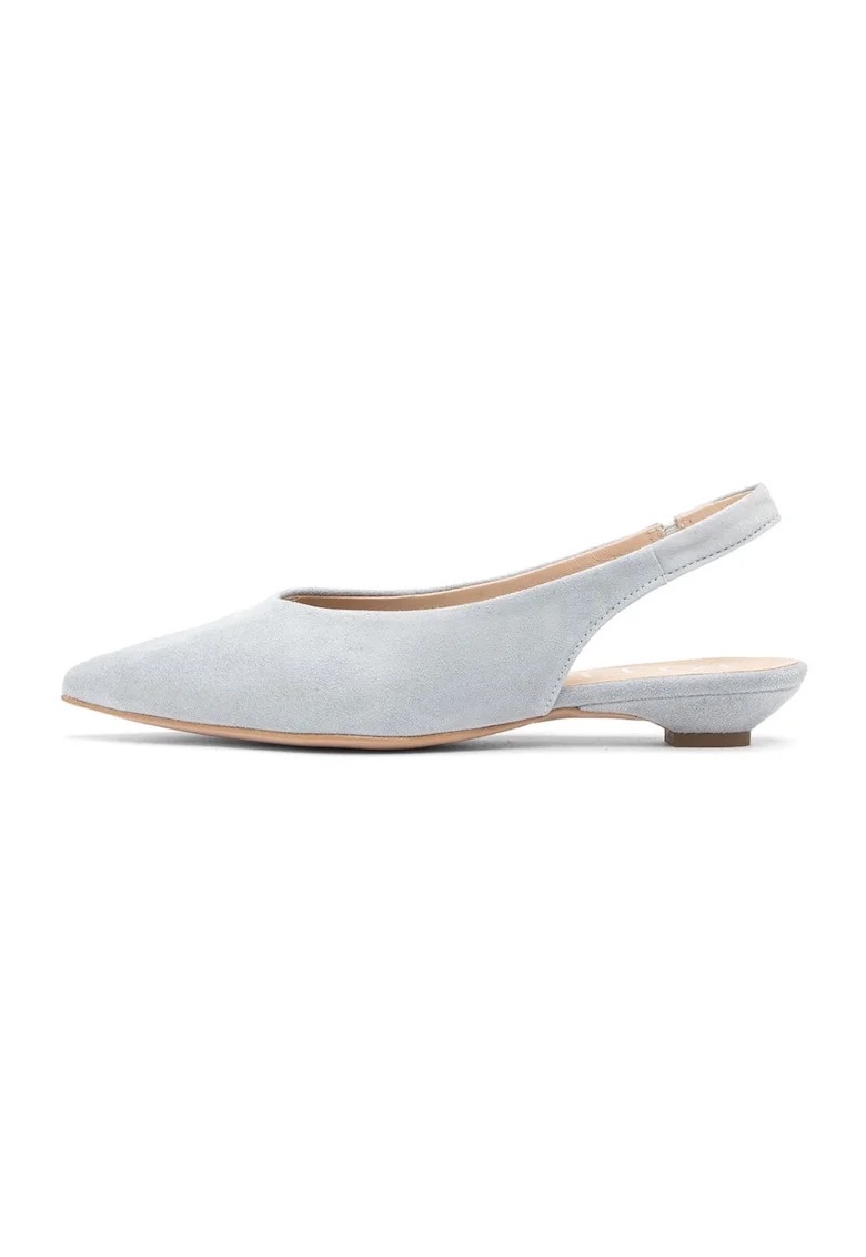 Pantofi slingback din piele intoarsa Sinead, Albastru glaciar
