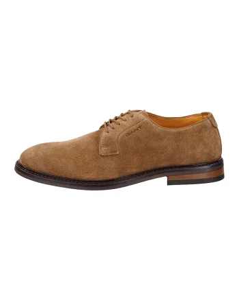 Pantofi derby din piele intoarsa Bidford, Maro deschis