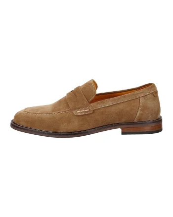 Pantofi loafer din piele intoarsa Lozham, Maro deschis