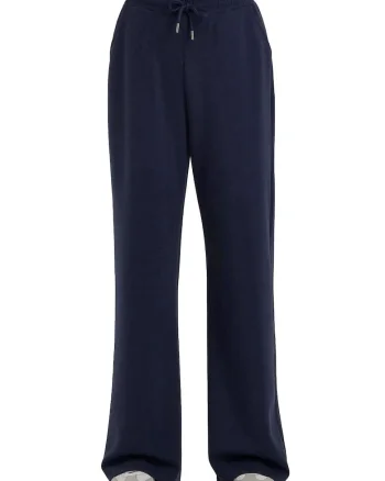 Pantaloni de trening dama,  croi larg, talie inalta, modal, Bleumarin