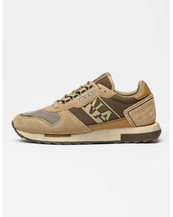 Pantofi sport cu insertii din piele intoarsa Virtus, Maro taupe inchis/Maro deschis