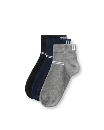 Set de sosete scurte - 3 perechi Brennus, Negru/Gri/Bleumarin
