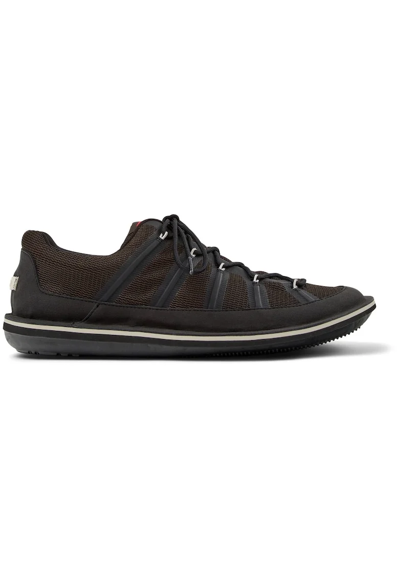 Pantofi sport Beetle low-cut din material textil cu sireturi, Negru/Gri