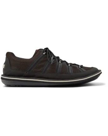 Pantofi sport Beetle low-cut din material textil cu sireturi, Negru/Gri