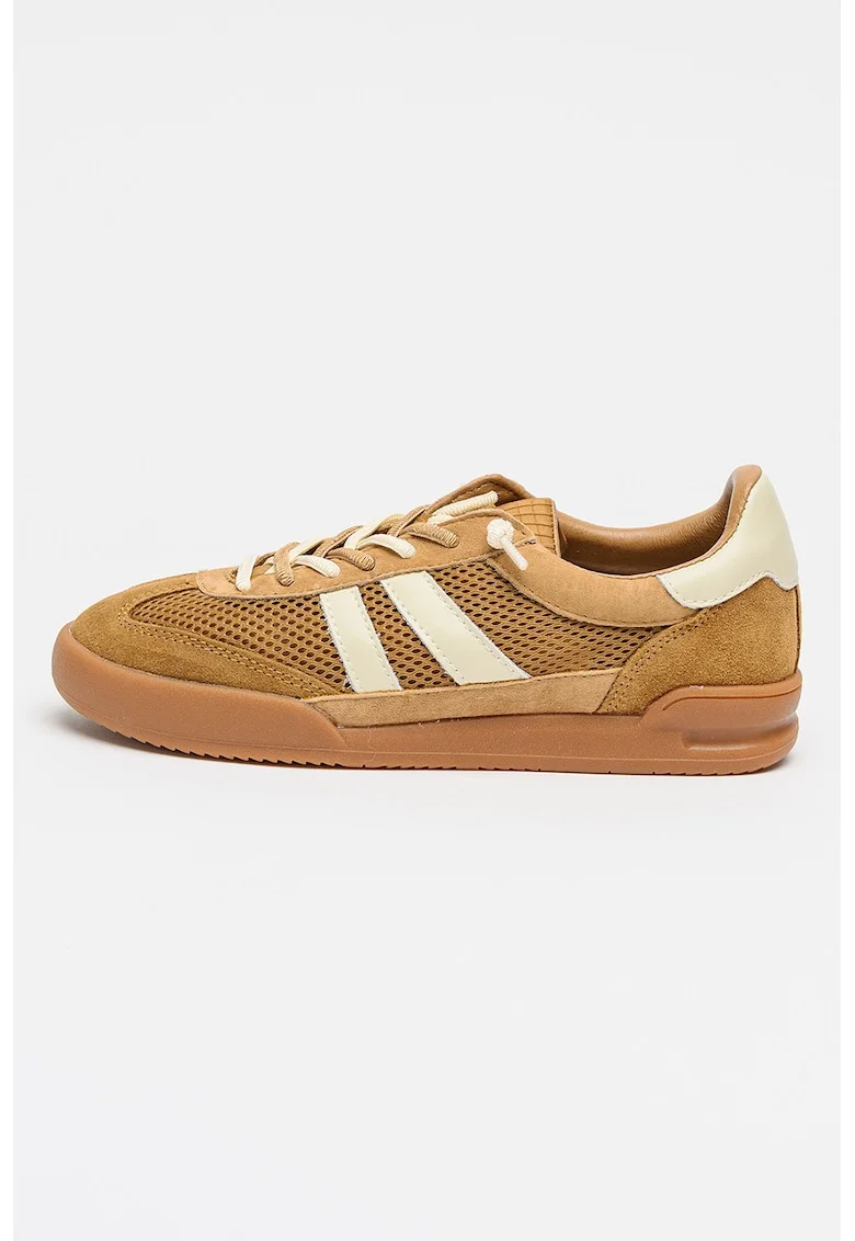 Pantofi sport Verdict cu garnituri din piele intoarsa, Maro deschis