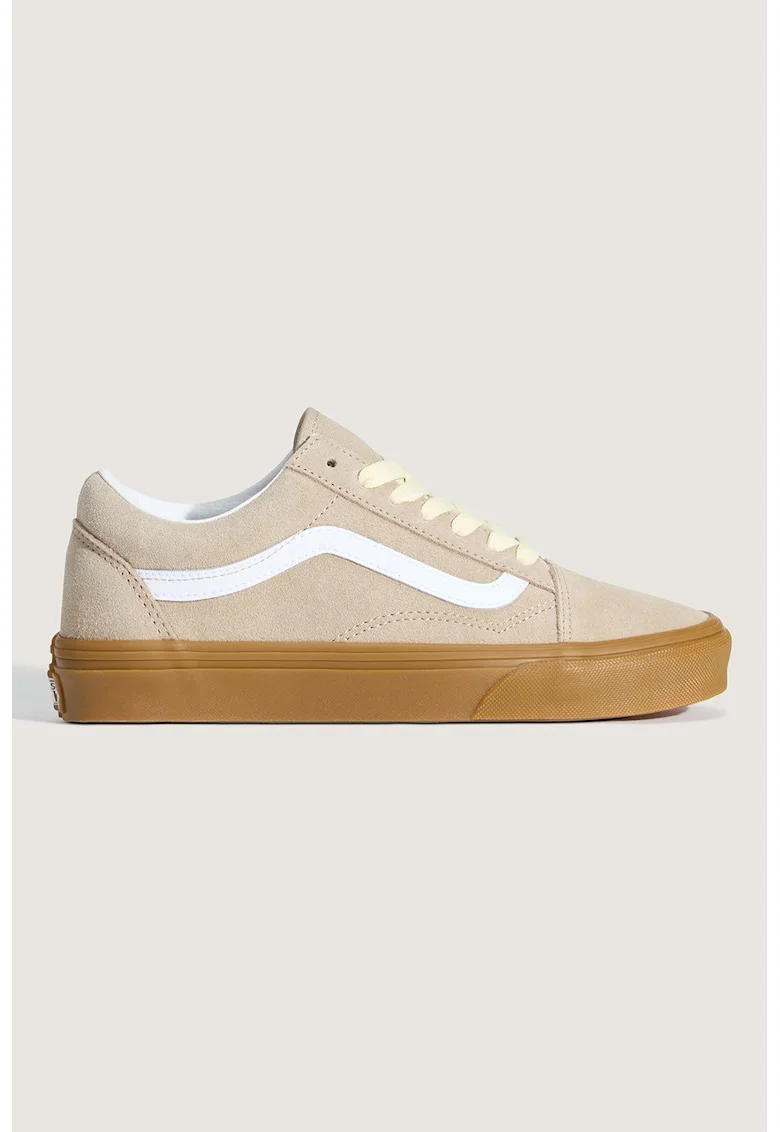 Pantofi sport Old Skool din piele cu garnituri din material textil, Maro deschis/Alb optic