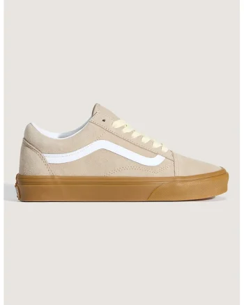 Pantofi sport Old Skool din piele cu garnituri din material textil, Maro deschis/Alb optic