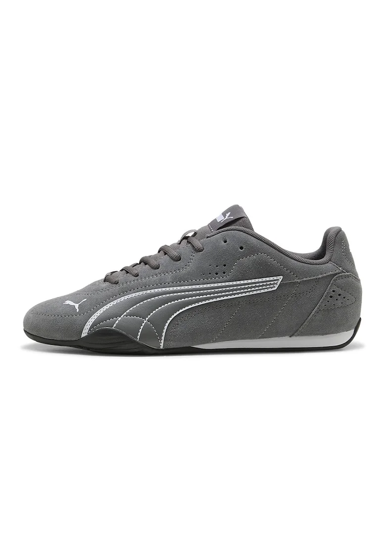 Pantofi sport Catch de piele si piele intoarsa, Alb/Gri