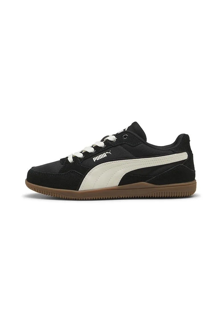 Pantofi sport K-Moda din plasa cu garnituri din piele intoarsa, Negru stins/Alb murdar