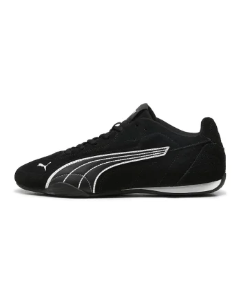 Pantofi sport Catch de piele si piele intoarsa, Negru/Alb optic