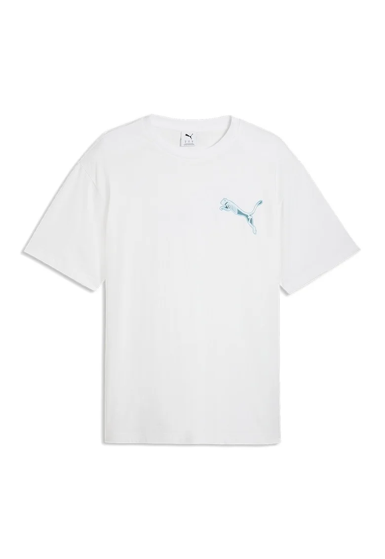Tricou relaxed fit cu imprimeu pe spate X-Ray, Alb/Bleumarin