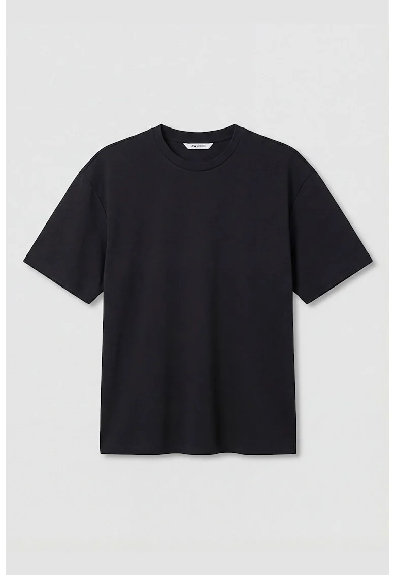 Tricou uni cu maneci cazute, Negru stins