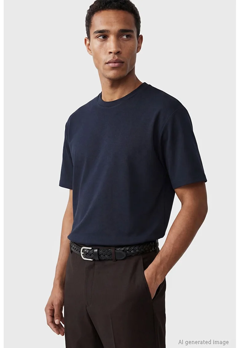Tricou uni cu maneci cazute, Albastru ultramarin