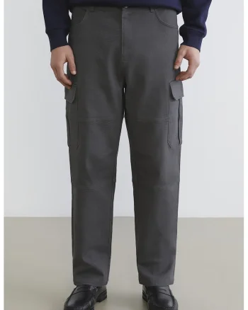 Pantaloni cargo relaxed fit, Gri carbune