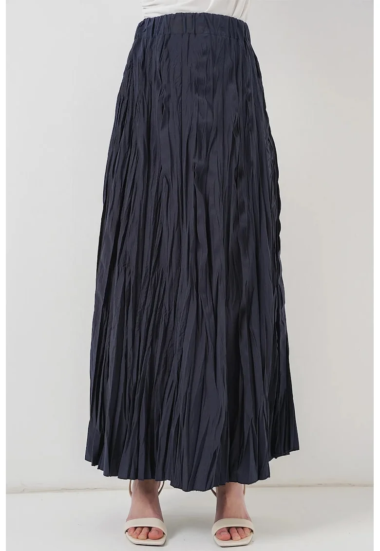 Fusta maxi  texturata, albastru, poliesterdwqfwqd, Bleumarin