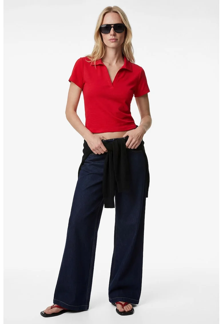 Tricou polo din amestec de modal, Rosu