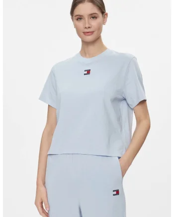 Tricou cu detaliu logo brodat, Albastru deschis