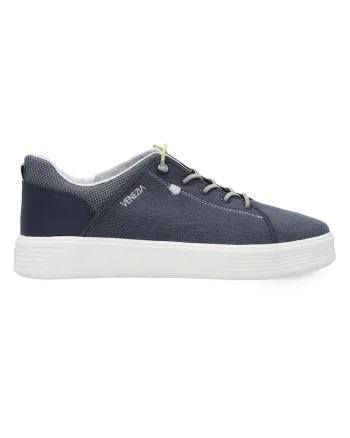 Pantofi sport uni din material textil cu flatforma, Bleumarin