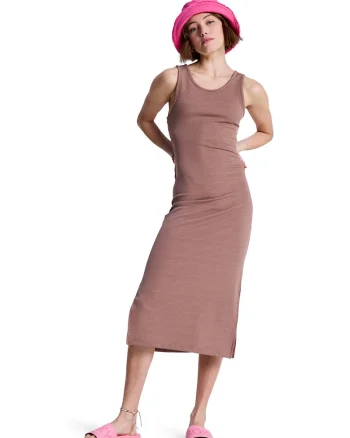 Rochie midi cambrata, Maro deschis