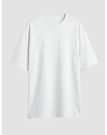 Tricou de bumbac cu decolteu la baza gatului, Alb optic/Bleumarin